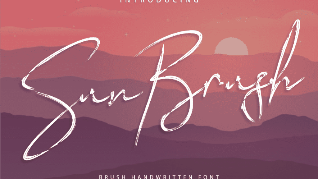 Sun Brush Font (FREE), Font Brush Script dengan Gaya yang Unik