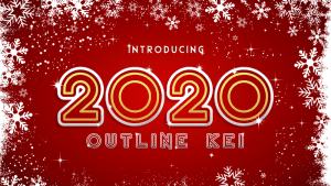2020 Outline Kei Font (FREE), Font Outline Futuristik