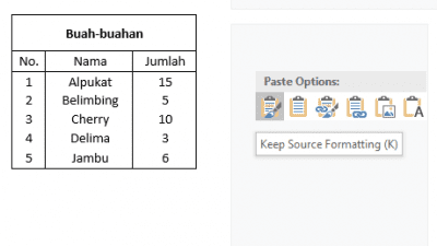 Cara Copy Tabel Excel ke Word dengan Rapi