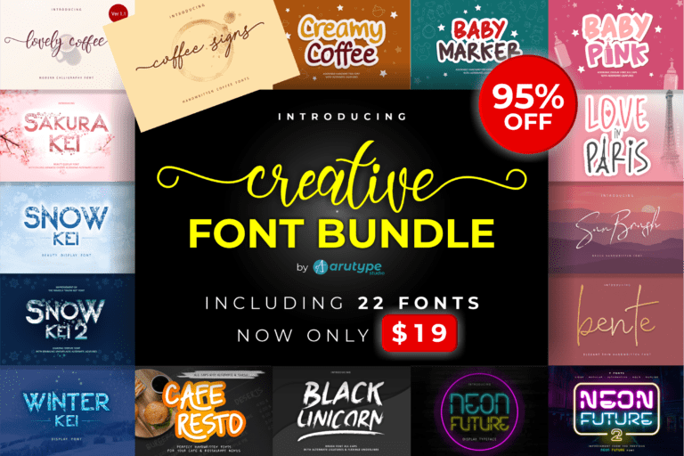 Premium Creative Font Bundle by Arutype Studio